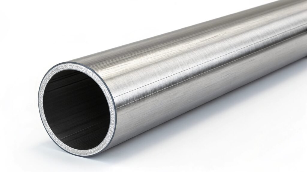 A visual guide showing the progression of aluminum's appearance: a bright polished sample, a slightly dulled sample, and a sample with a matte gray finish.